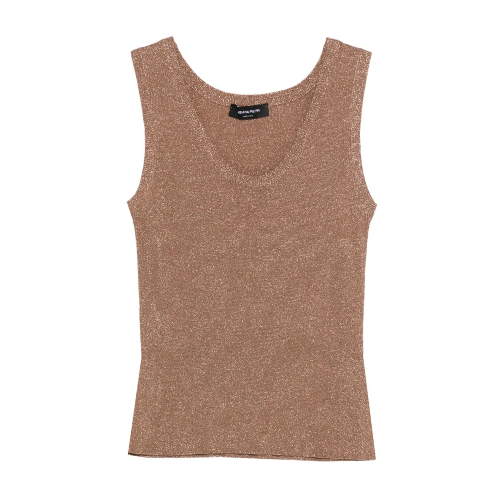 Fabiana Filippi Brown Sleeveless Top - Female - Sleeveless Tops - S - Tops