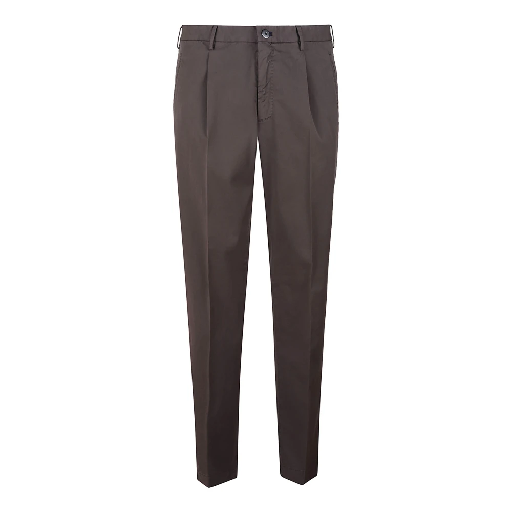 Incotex Men's Brown Slim Fit Cotton Stretch Trousers - Suit Trousers - S - Trousers