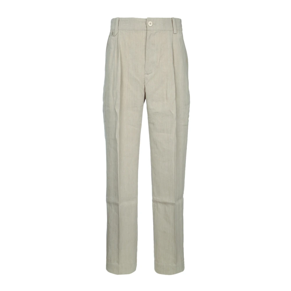 Jacquemus Men's Beige Le Pantalon Croisiere - Cropped Trousers - Xl - Trousers