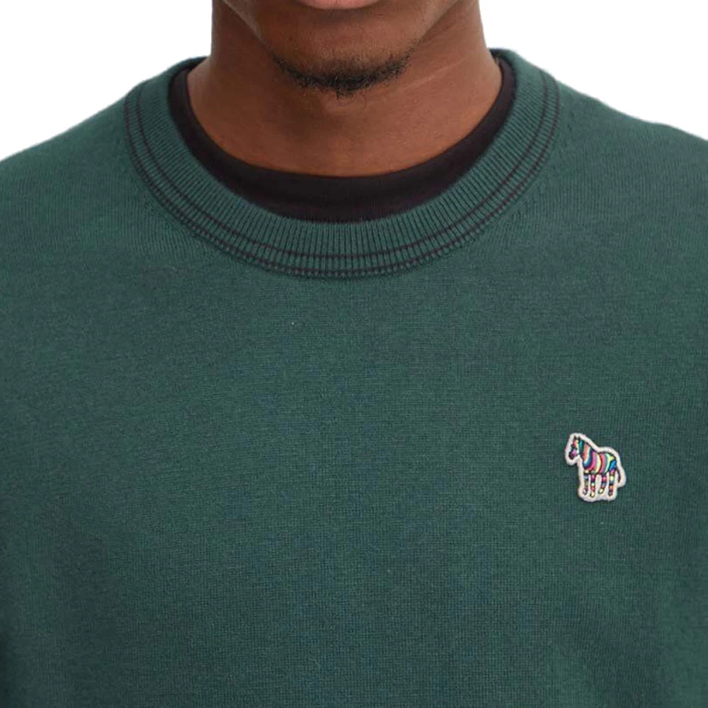 PS By Paul Smith Zebra Badge Gebreide Trui Green Heren