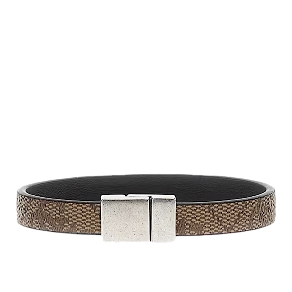 Guess Men's Brown Bracelets, M, Logo 4G Bracelet Belt