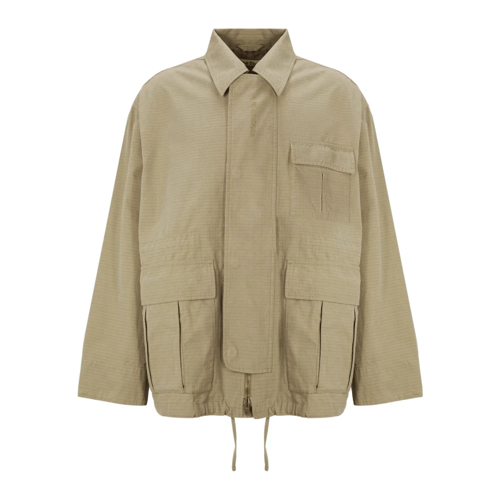 Acne Studios Beige Versterkte Katoenen Jas Beige Heren