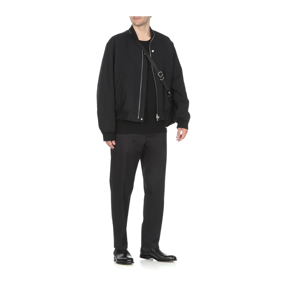 Jil Sander Zwarte Katoenen T-shirt met Bedrukt Logo Black Heren