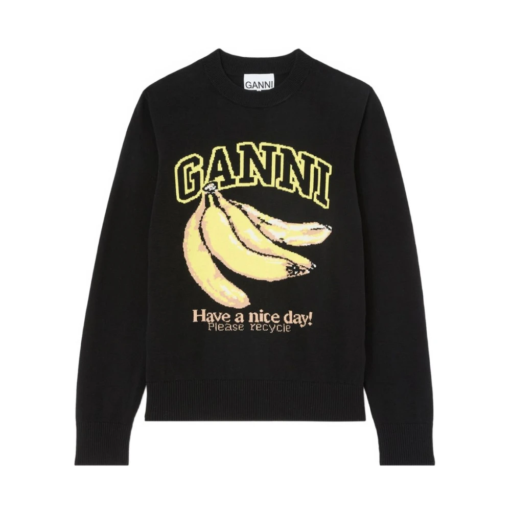 Ganni Black Jumpers - Female - Sweatshirts - M - Sweatshirts & Hoodies