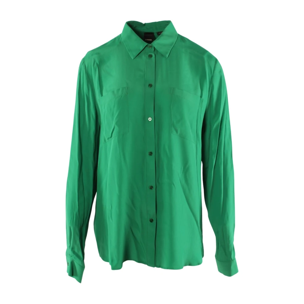 Pinko Groene Zijden Blouse Green Dames