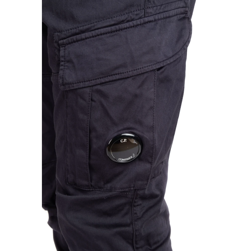 C.P. Company Blauwe Katoenen Broek Ritssluiting Blue Heren