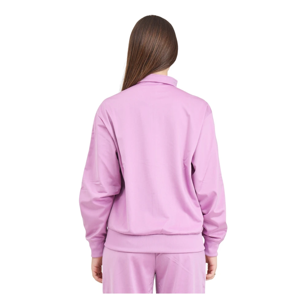 adidas Originals Paarse Zip Sweater Classics Loose Firebird Pink Dames