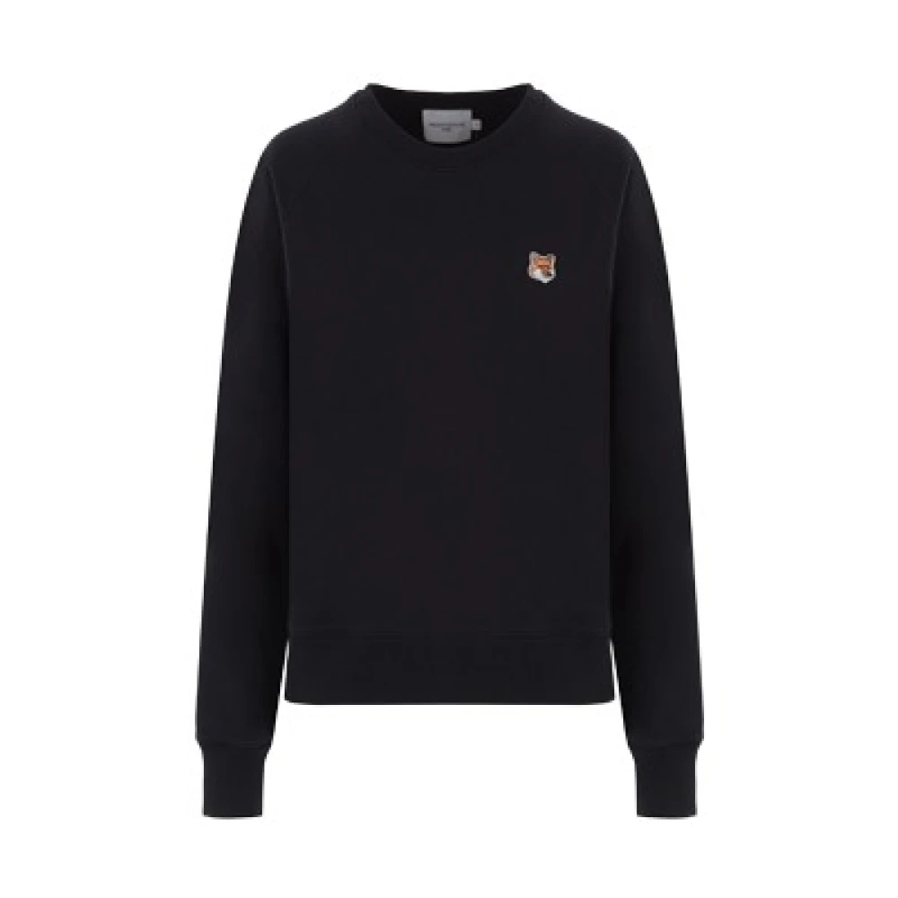 Maison Kitsuné Zwarte Fox Head Sweater Black Dames