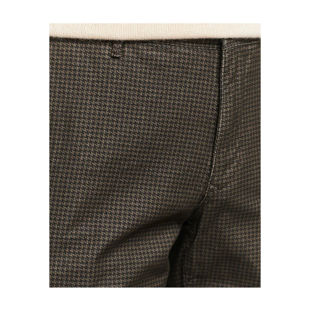 Incotex Bruine houndstooth slim katoenen broek Brown Heren