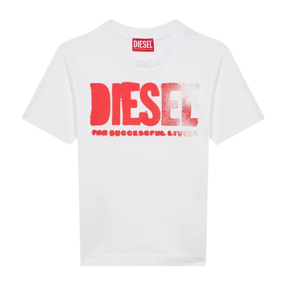 Diesel Boys White Jersey Short-Sleeve T-Shirt - Kids Short Sleeve T-Shirts - 16 Y - Kids