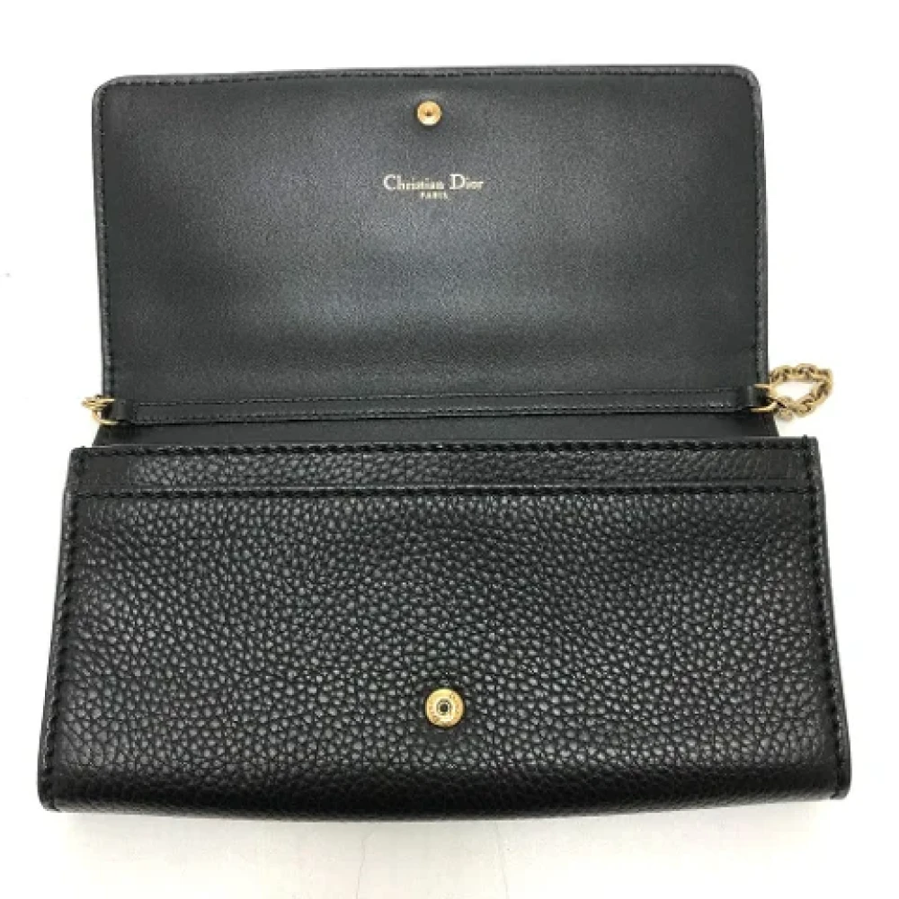 Dior Vintage Pre-owned Leather wallets Black Dames