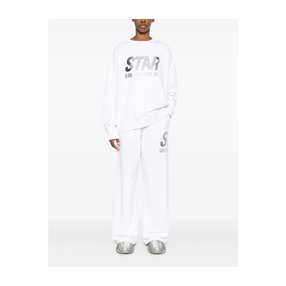 Golden Goose Witte Sweater met Logo Print White Dames