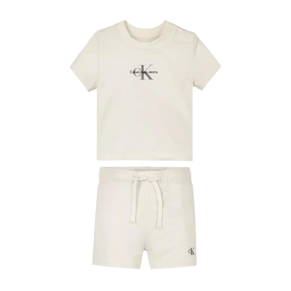 Calvin Klein Unisex Kids Beige Monogram Logo Set - Kids Sets - 12 M - Kids