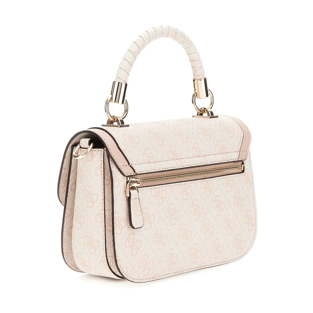 Guess Nolana Kleine Schoudertas Sand Logo Pink Dames