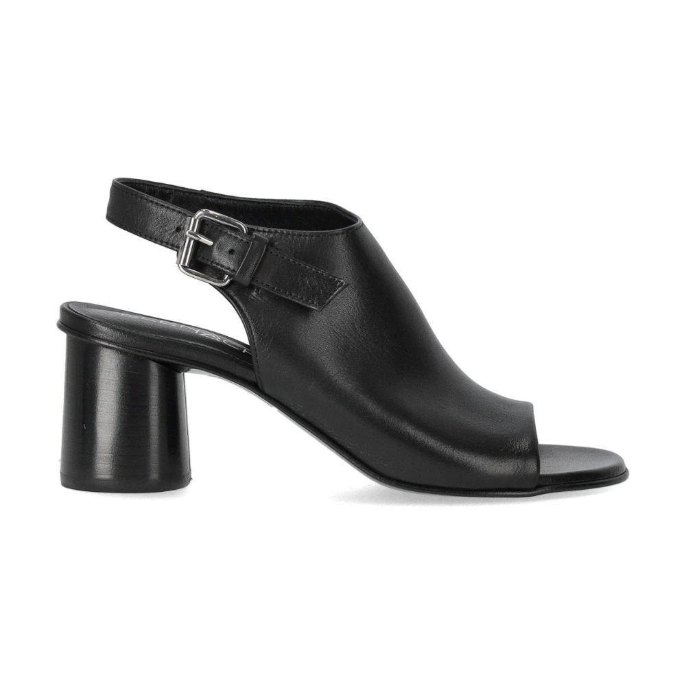 Elena Iachi Women's Black High Heel Sandals, 3 Uk, Silk Heeled Sandal With Open Toe