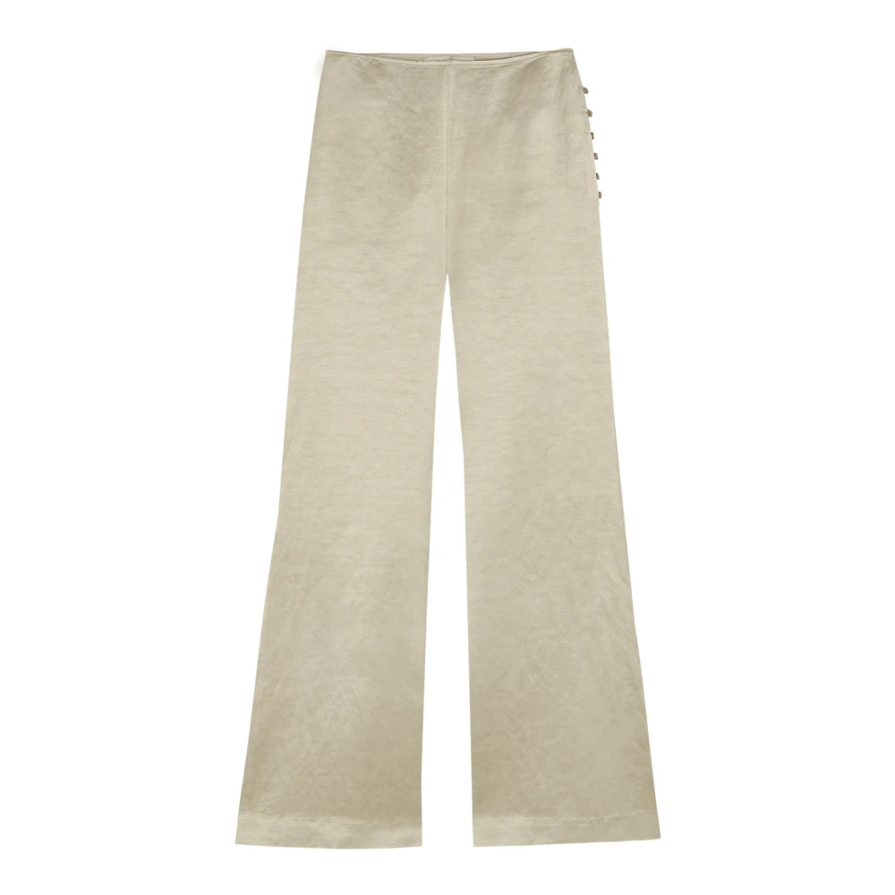 Cortana Beige Flared Trousers - Female - Wide Trousers - S - Trousers