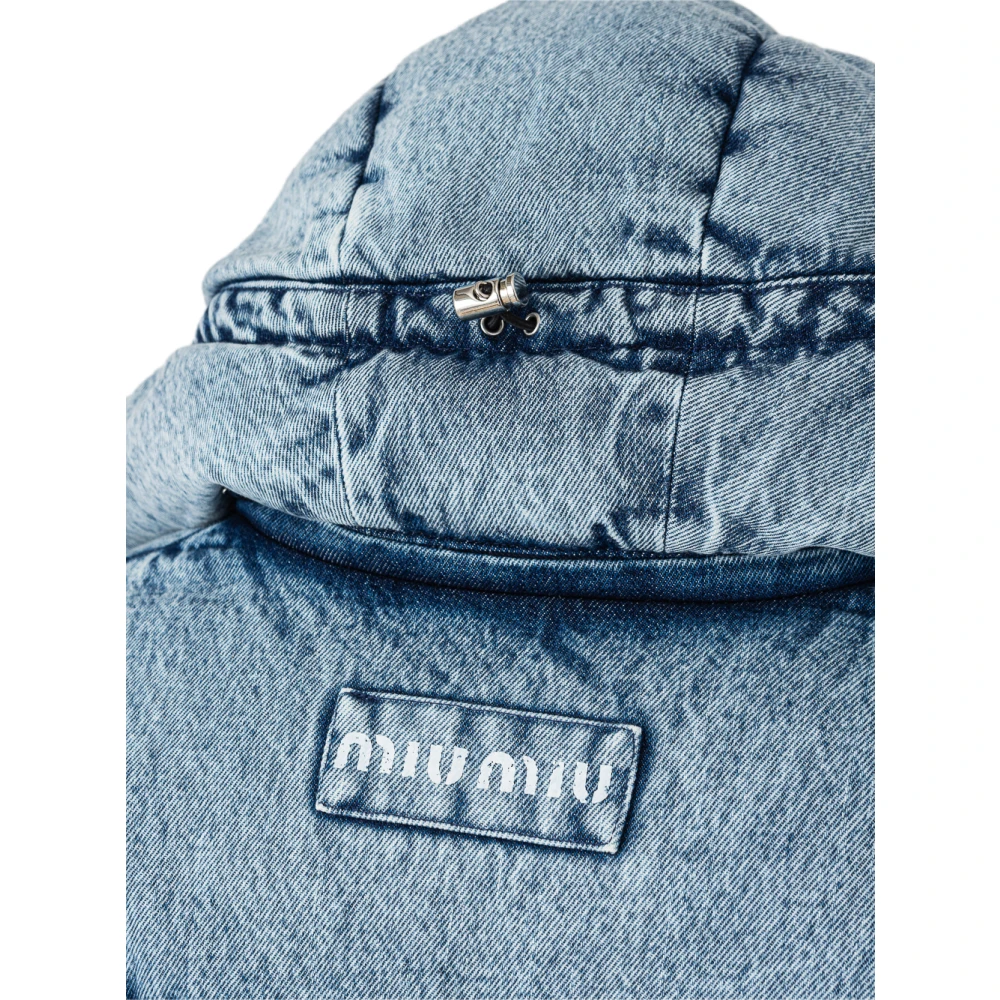 Miu Denim Puffy Jack Blue Dames
