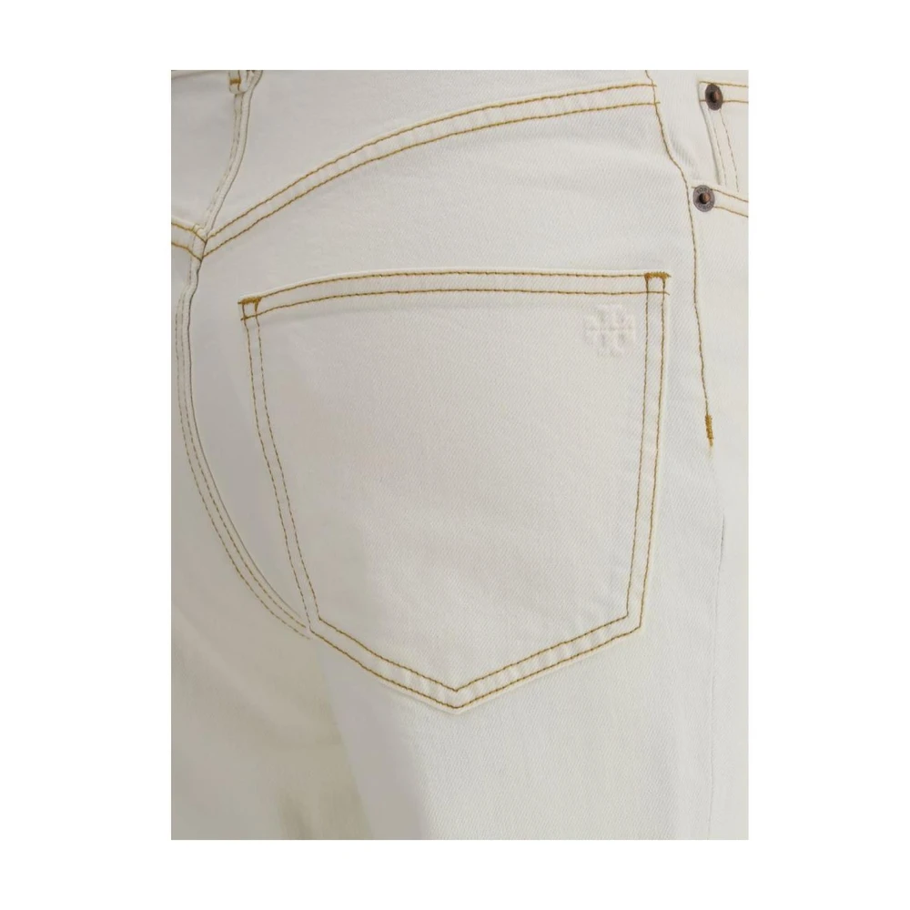 TORY BURCH Flare Cropped Jeans Five-Pocket Style White Dames