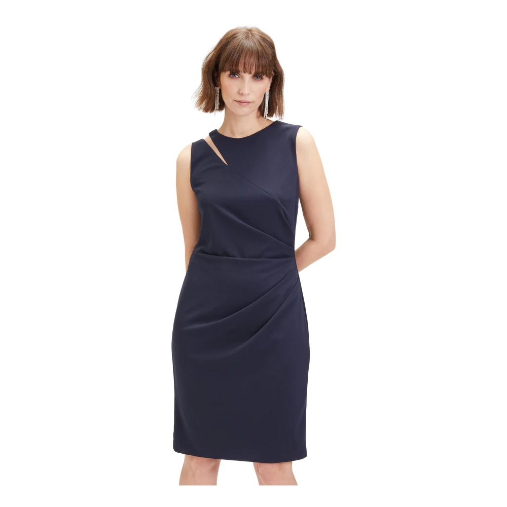 Vera Mont Mesh Inzet Cocktailjurk met Cut-Outs Blue Dames