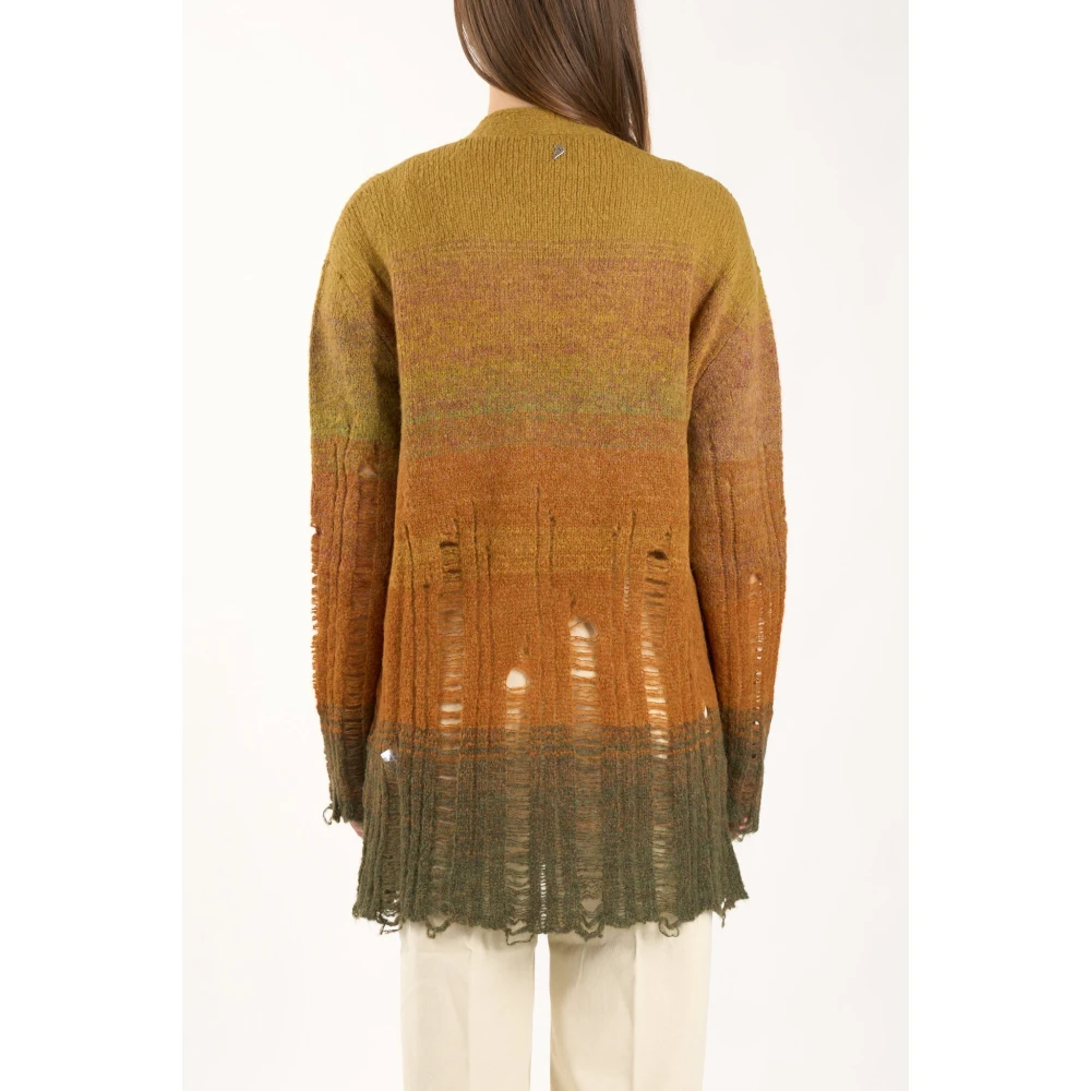 Dondup Alpaca blend cardigan met distressed details Multicolor Dames