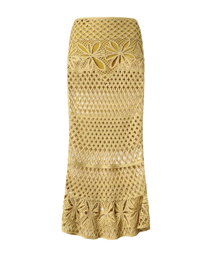 yellow-crochet-net-knit-skirt