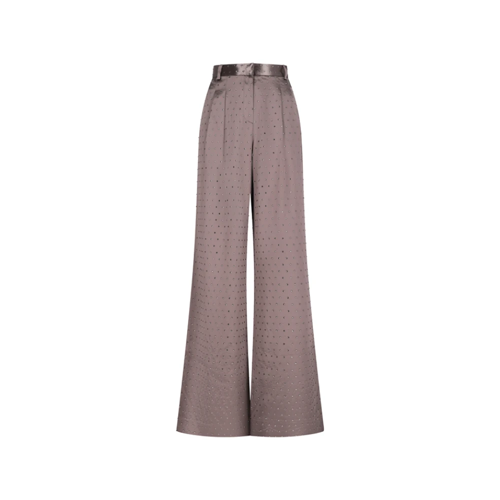 Andamane Women's Gray Nathalie Crystal Wide Trousers - Wide Trousers - S - Trousers