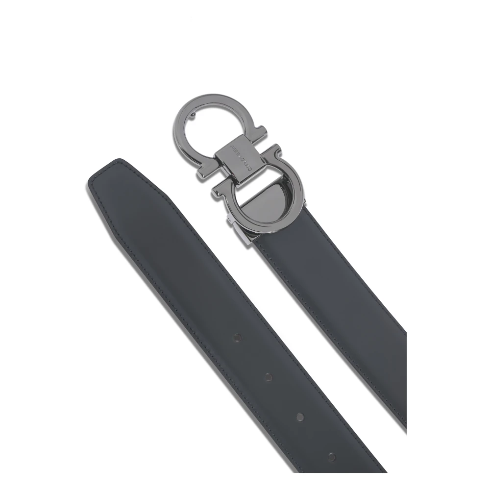 Salvatore Ferragamo Dubbele Gancini Riem Black Heren