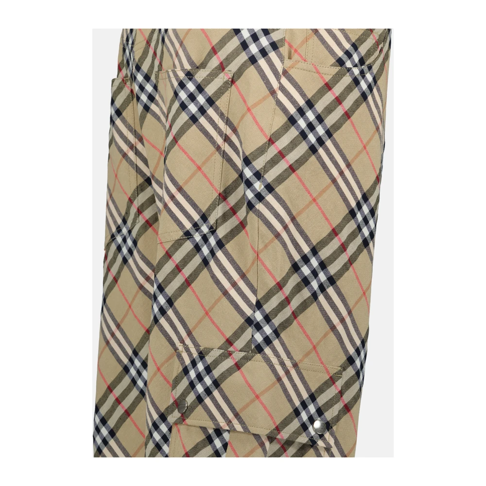 Burberry Geruite Rechte Broek Lente-Zomer 2025 Beige Heren