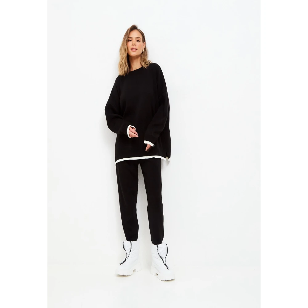 Cesare Gaspari Oversized Jogger set Zwart Black Dames
