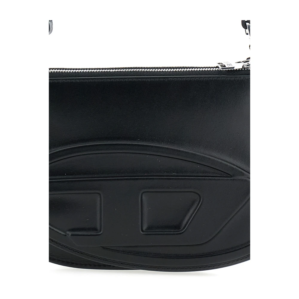 Diesel Zwarte Leren Schoudertas Vrouw Black Dames