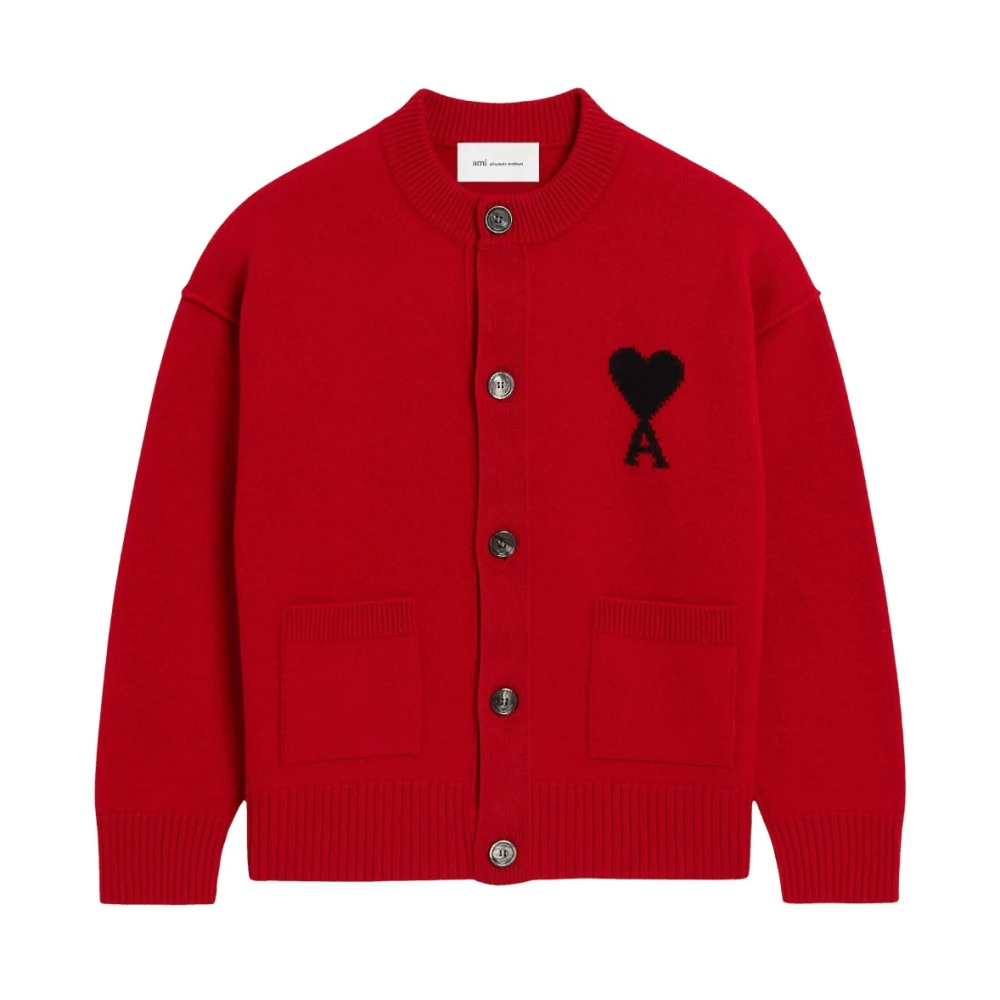 Ami Paris Donna Rosso Maglie, L, New,