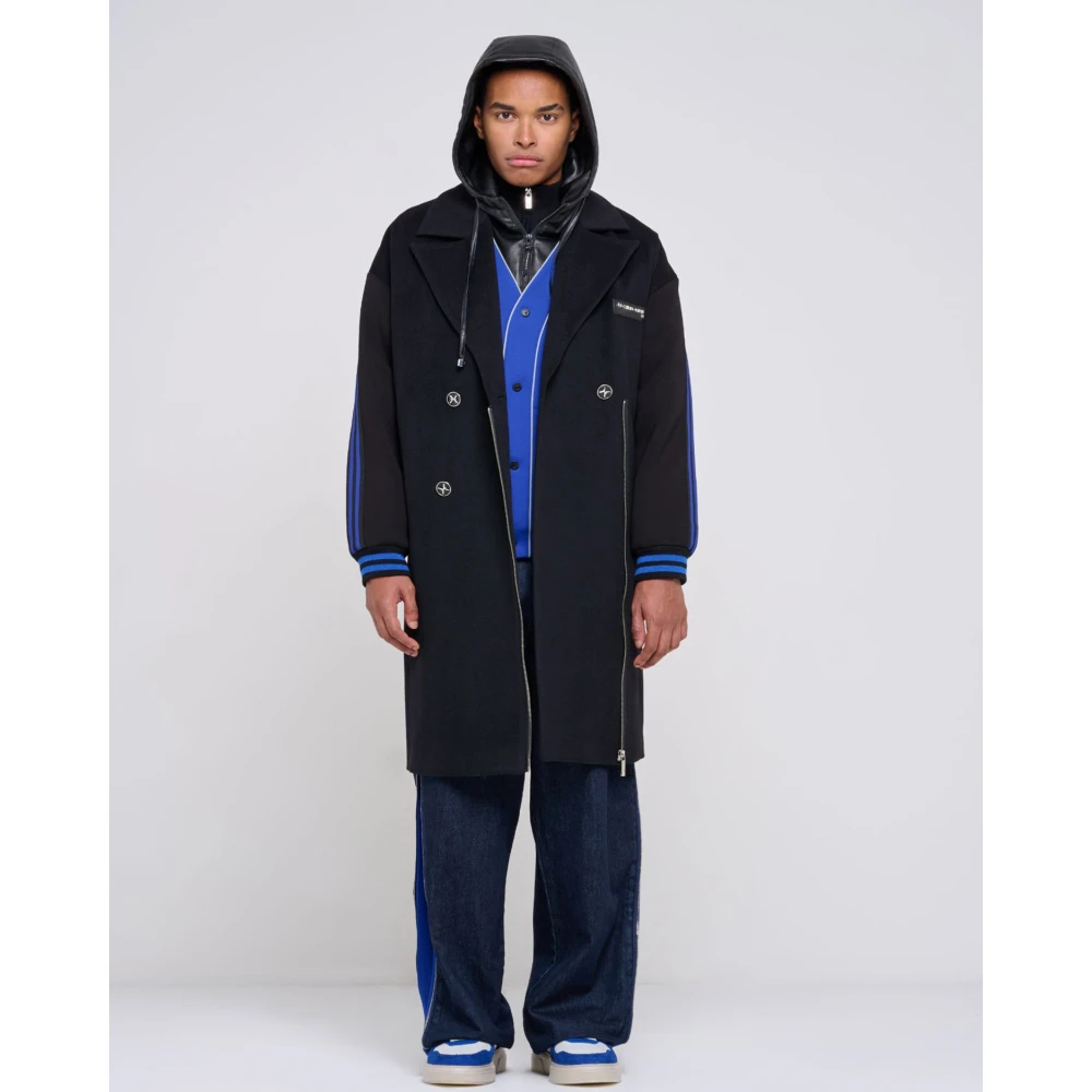 John Richmond Lange jas met capuchon Black Heren