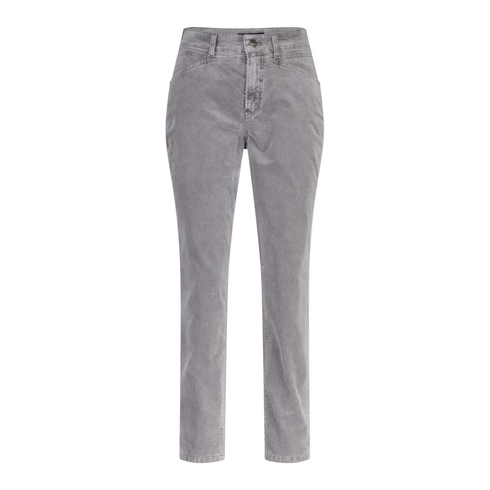 Marc Cain Velvet Slim-Fit High-Waist Jeans Gray Dames