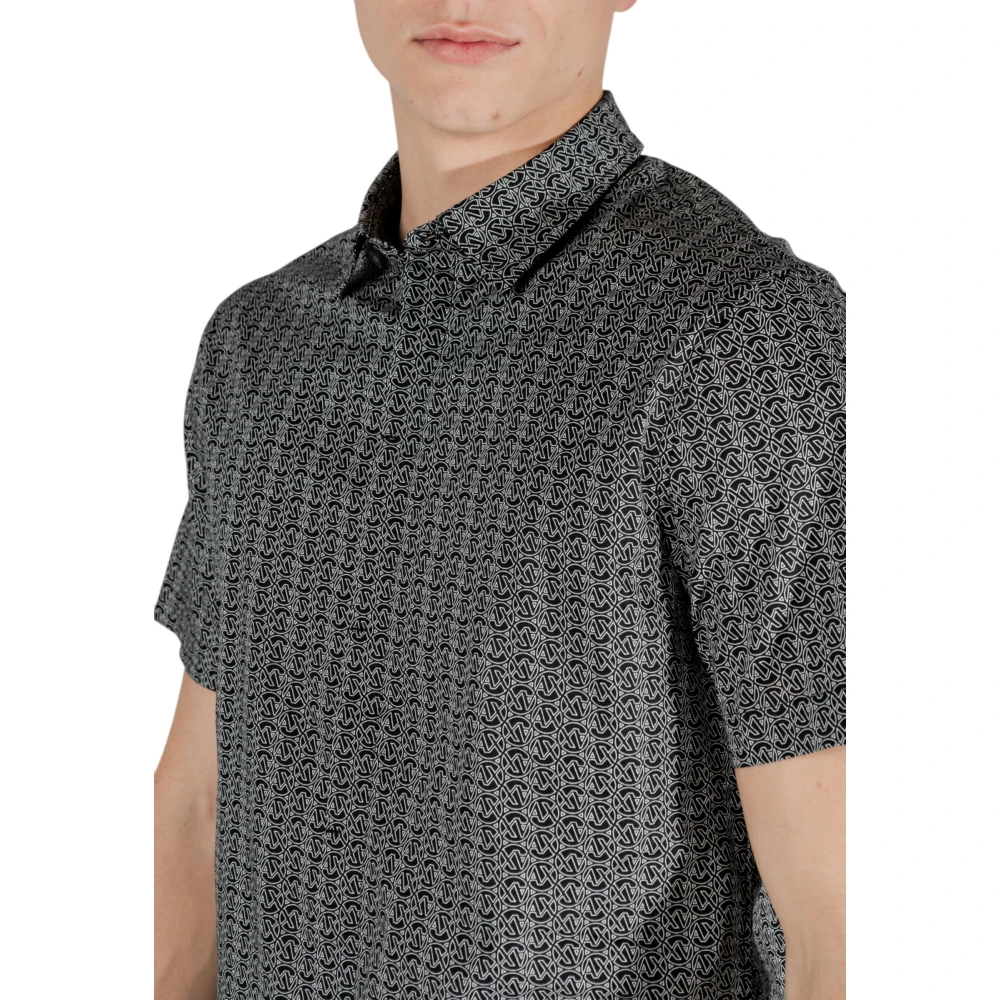 Armani Exchange Korte mouwen overhemd Lente Zomer Collectie Black Heren