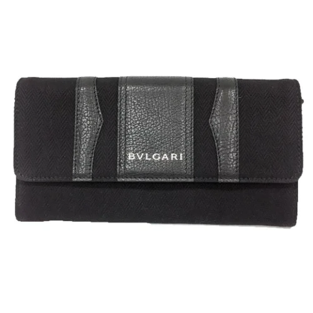 Bvlgari Vintage Pre-owned Leather wallets Black Dames