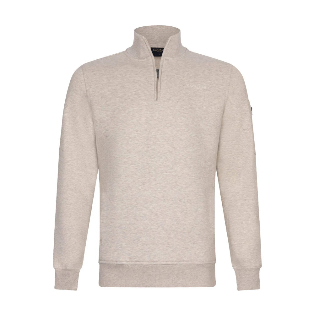 Cavallaro Half Zip Sweat Pullover Beige Heren