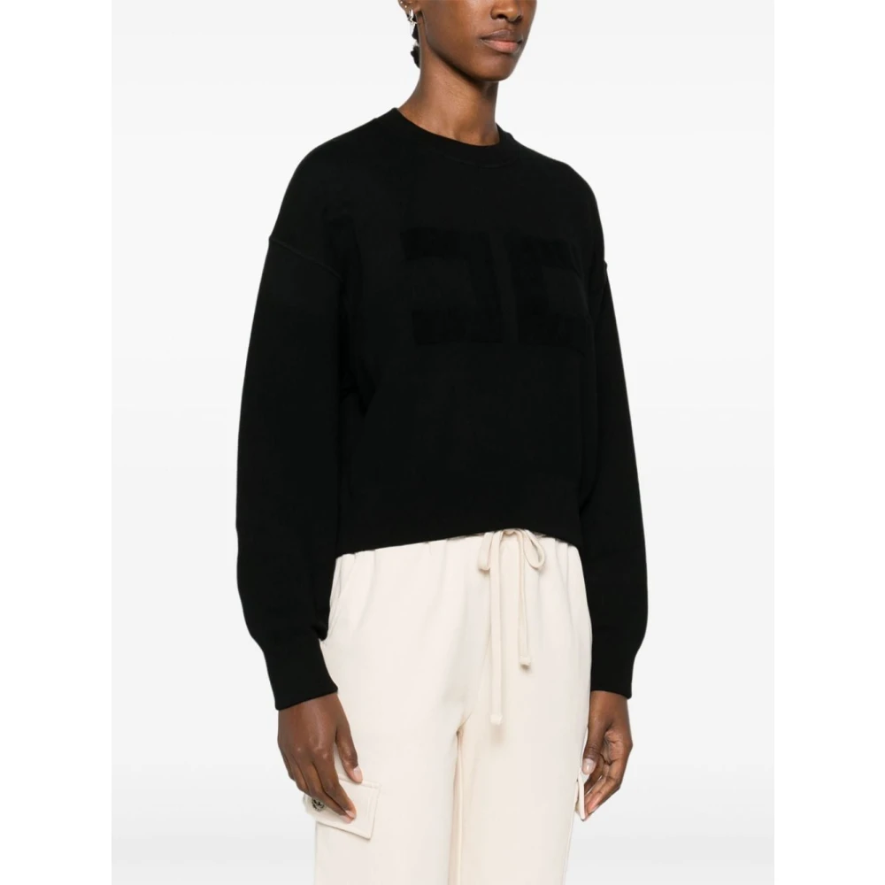 Elisabetta Franchi Geborduurde Cropped Sweatshirt Black Dames