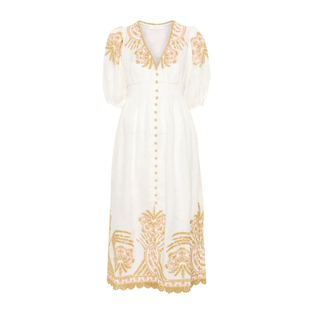 Zimmermann Beige Waverly Jurk Beige Dames
