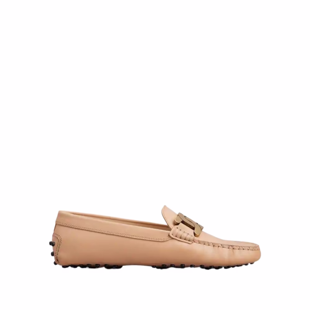 Elegante Lederslipper mit Metallketten-Detail