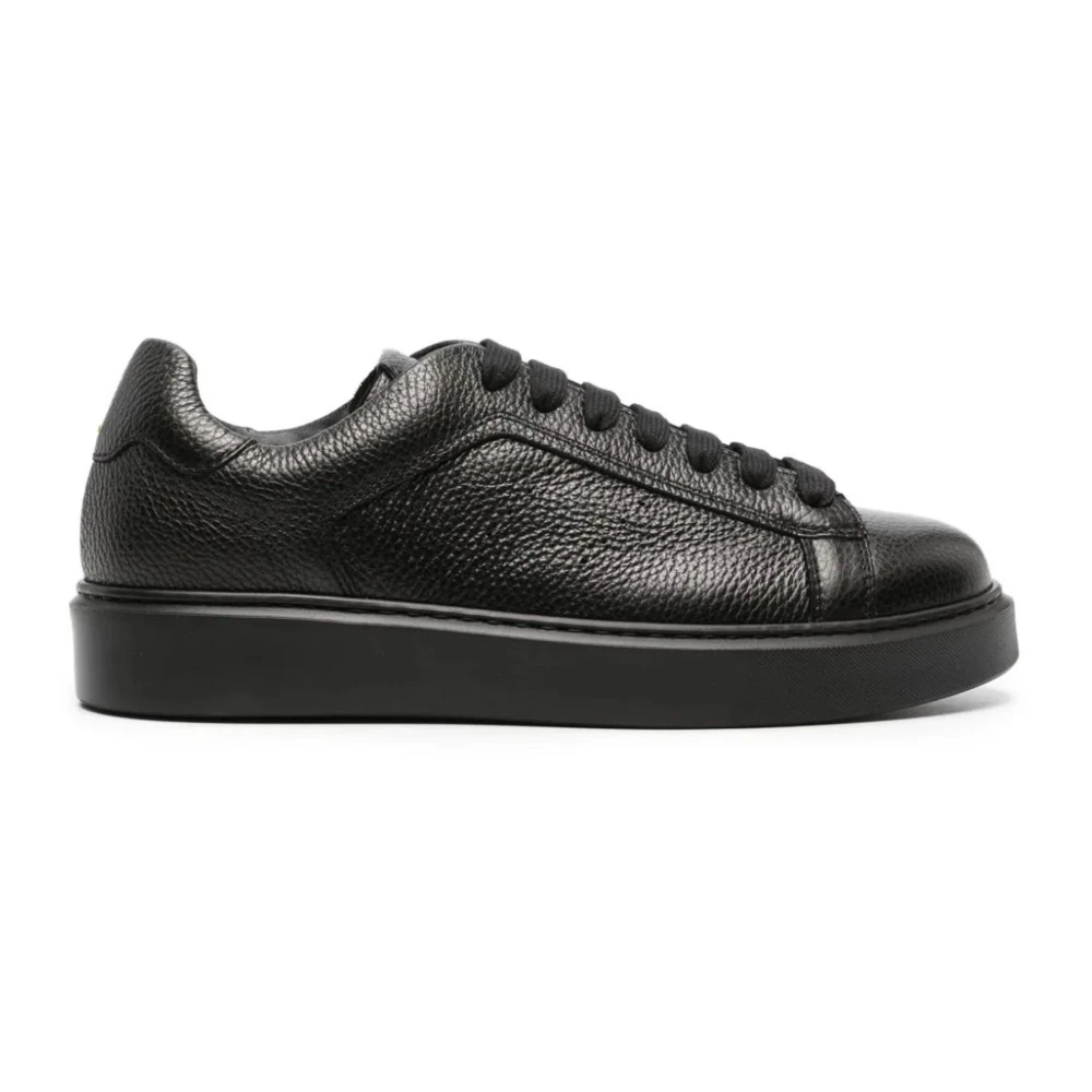 Doucal’s Zwarte Sneakers van Kalfsleer Heren Schoenen