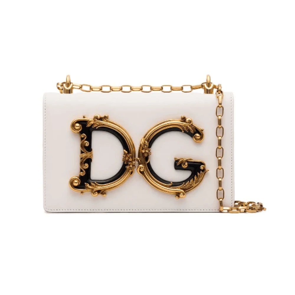 Dolce & Gabbana Barok DG Logo Schoudertas White Dames