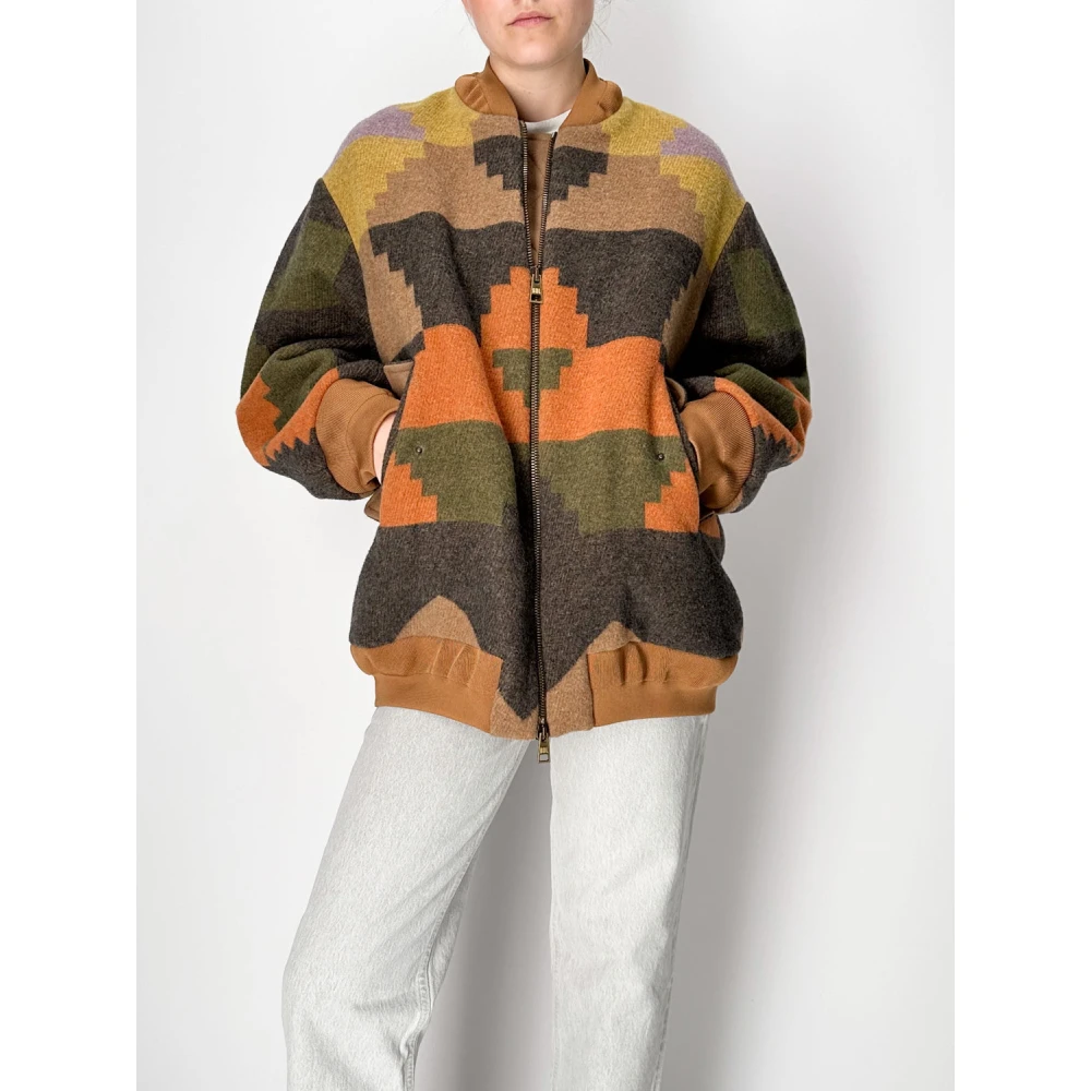 bazar deluxe Grafische Print Oversized Bomberjack Multicolor Dames