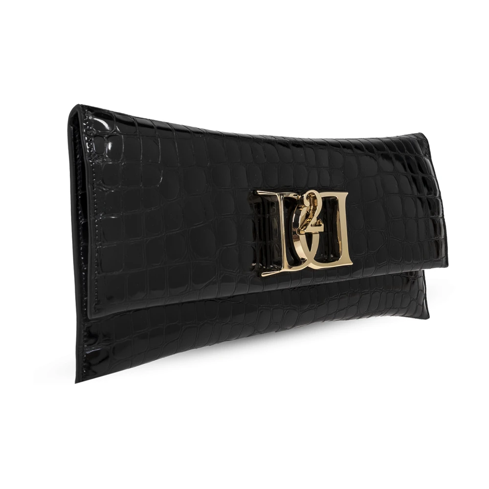 Dsquared2 Clutch Double D Black Dames