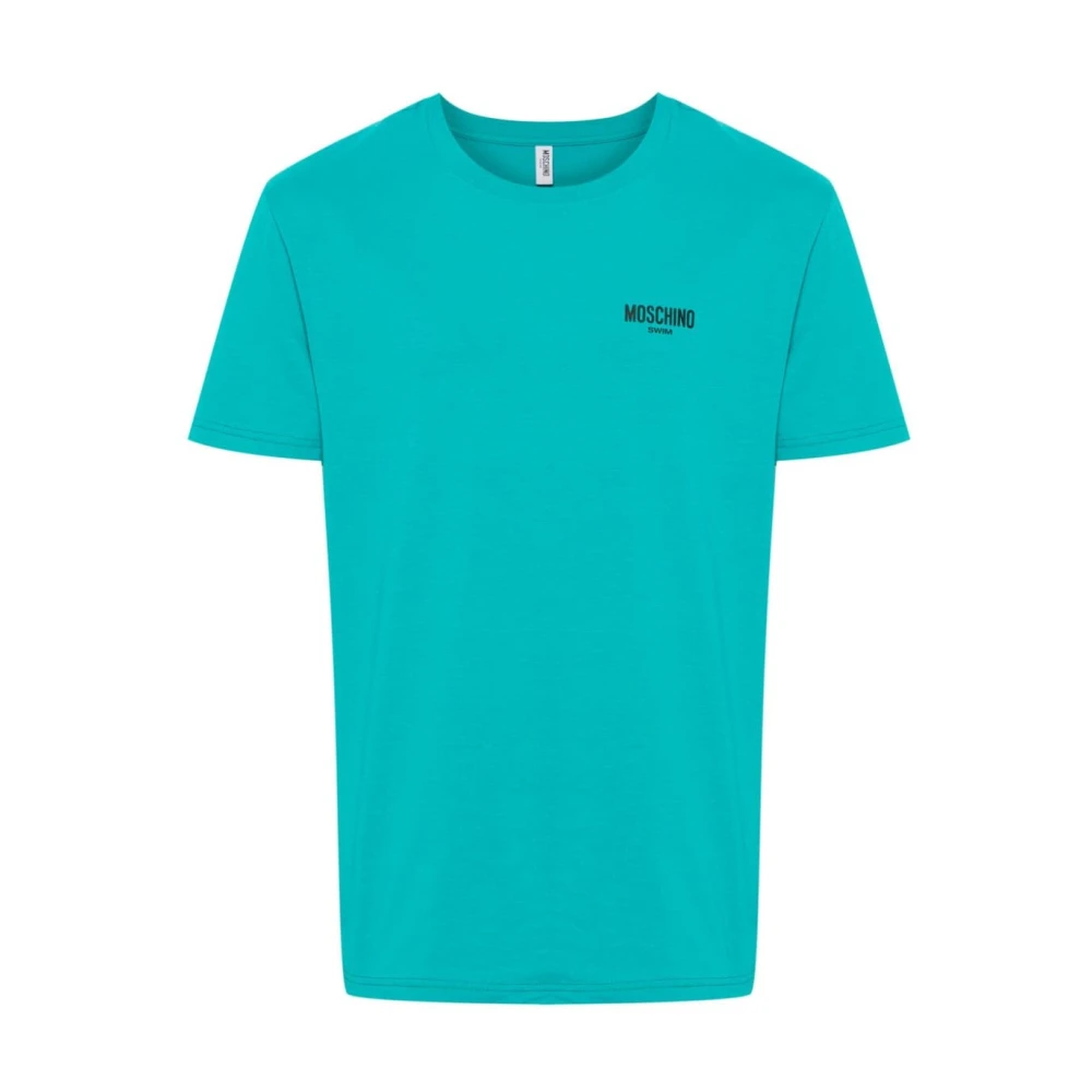 Moschino Logo T-shirt in Lichtblauw Blue Heren