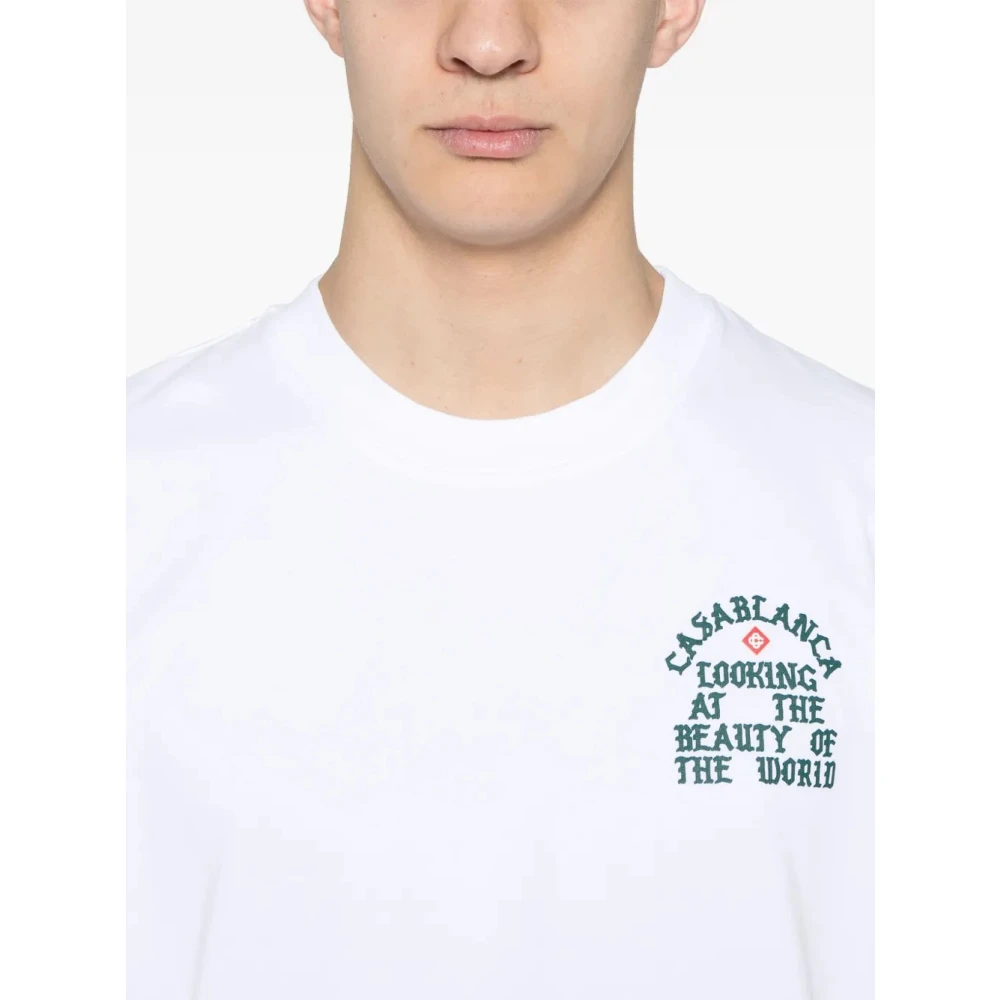 Casablanca Wereld Schoonheid Print T-shirt White Heren