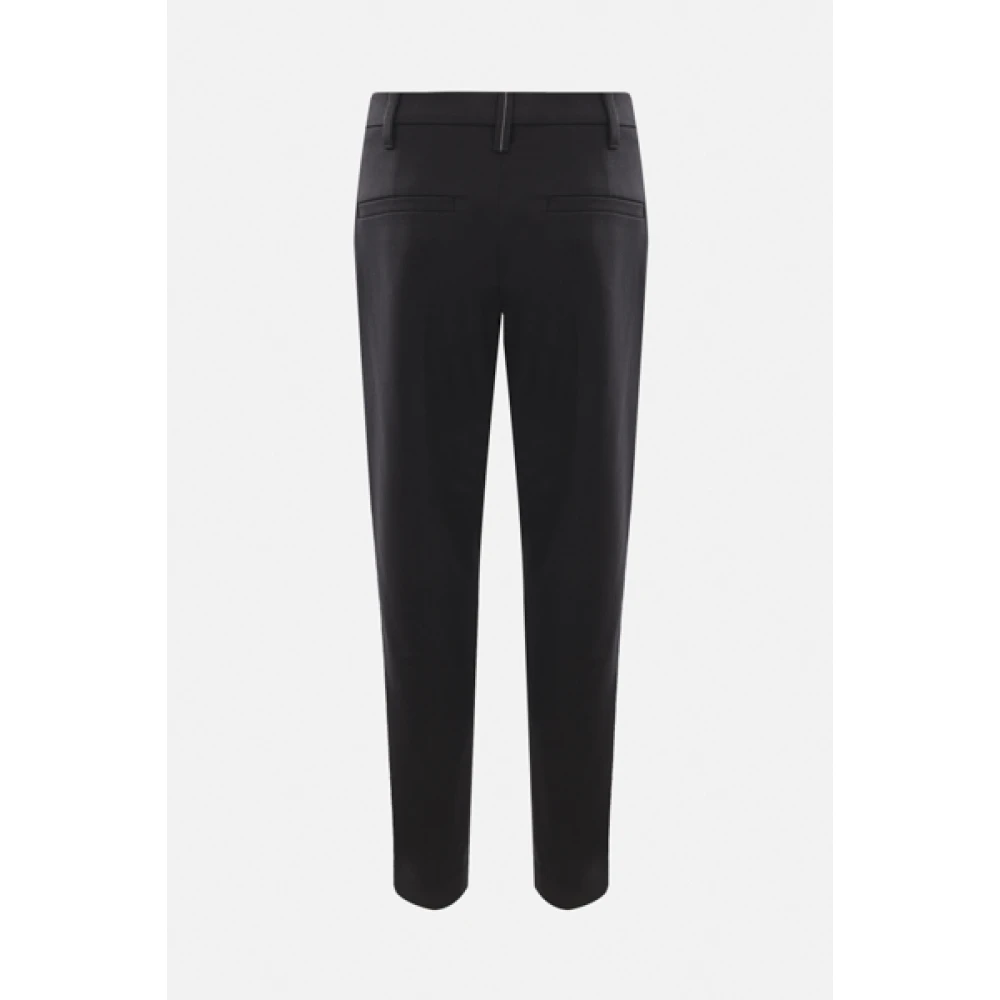 BRUNELLO CUCINELLI Zwarte Stretch Katoenen Broek Black Dames