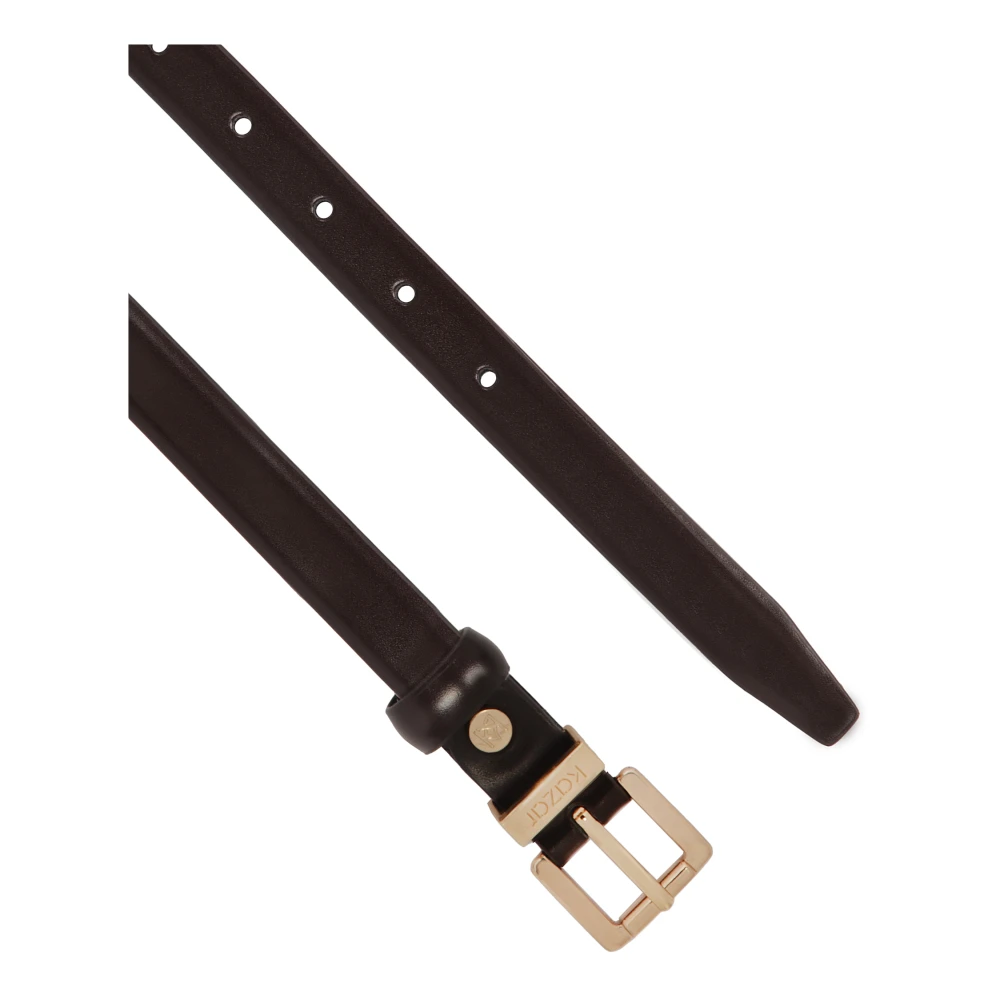 Kazar Leren smalle riem in donkerbruine kleur Brown Dames