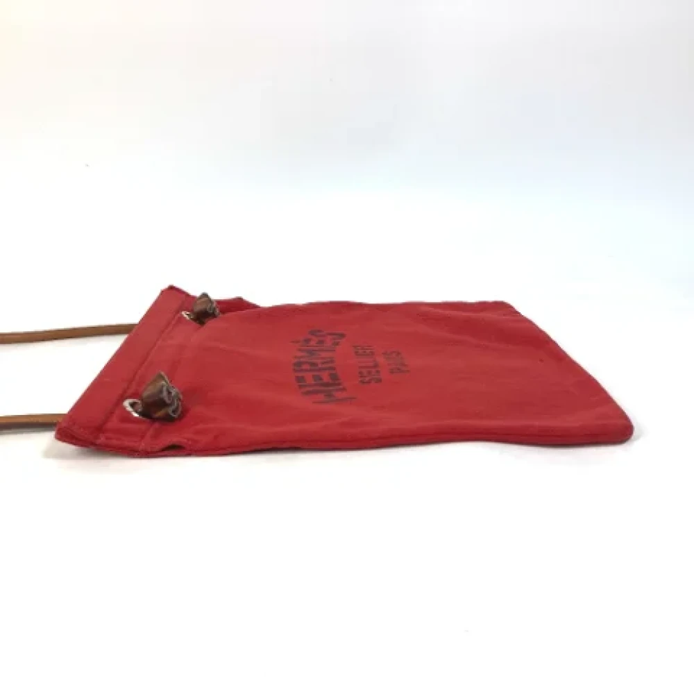 Hermès Vintage Pre-owned Cotton shoulder-bags Red Dames