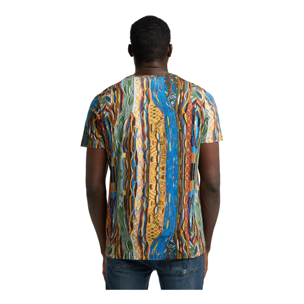 carlo colucci De Bellis Bedrukt T-Shirt Blue Heren