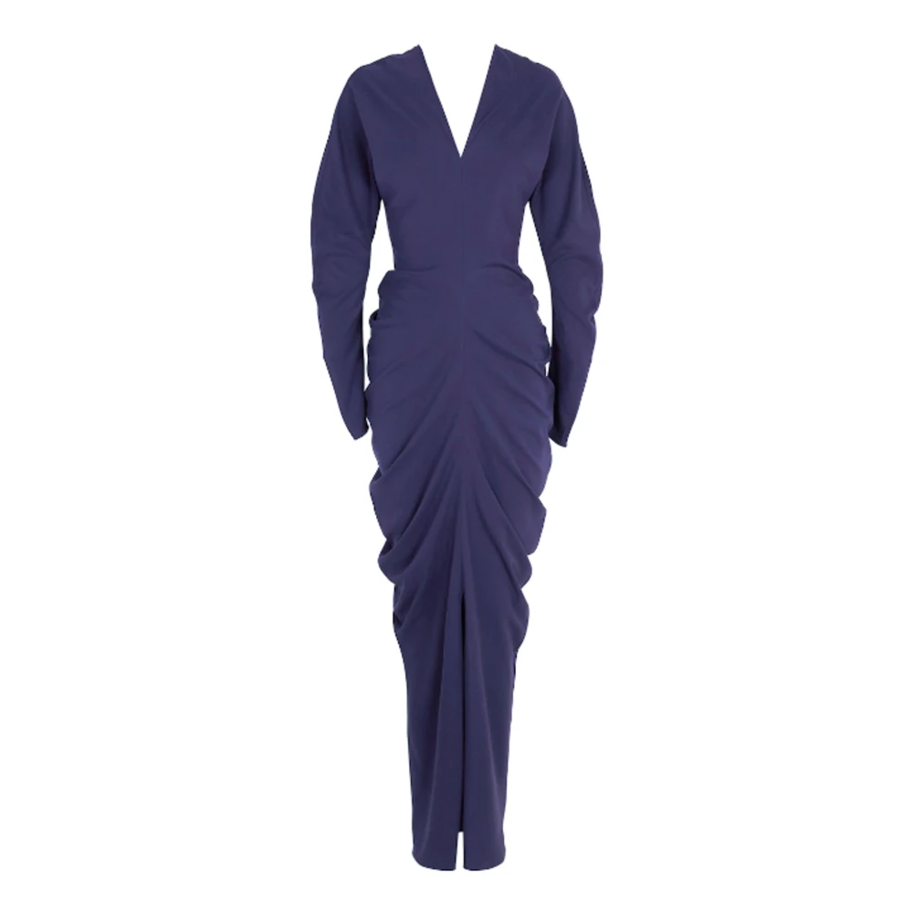 Cortana Kaz lange zijden jurk in eclipse blauw Blue Dames